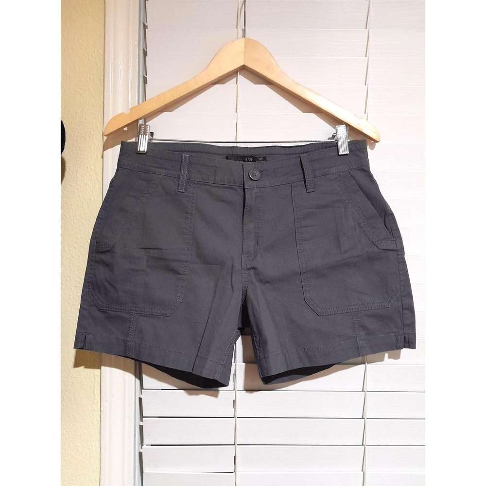 Prana outdoor shorts women's sz 8/29 gray color 5" inseam
